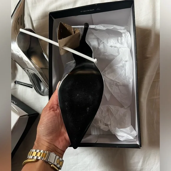Nine West metallic silver slingback pump - Picture 5 of 6